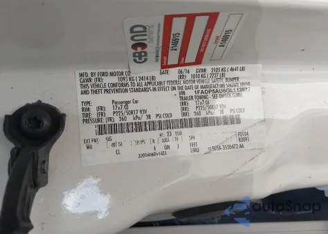 2016 Ford C-Max Hybrid Se from USA, damaged, VIN 1FADP5AU6GL113977